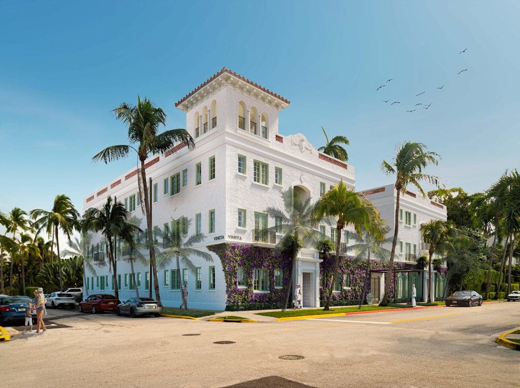 Front des Vineta Hotel in Palm Beach