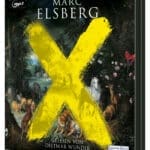 gelbes X vor gemaltem Paradies, Hörbuchcover mit Titel